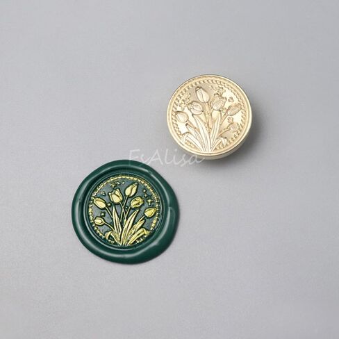 fsalisa Sealing Wax Stamp Plant Wax Seal Stamp Vintage Removable Brass Head Wooden Handle for Cards Envelopes, Wedding Invitations, Wine Packages, Gift Wrapping (Chloris Rose) in Kuwait