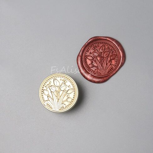 fsalisa Sealing Wax Stamp Plant Wax Seal Stamp Vintage Removable Brass Head Wooden Handle for Cards Envelopes, Wedding Invitations, Wine Packages, Gift Wrapping (Chloris Rose) in Kuwait