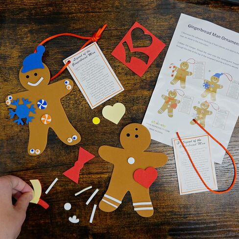 4E's Novelty Legend of Gingerbread Man Ornament Kids Craft (12 Pack) Bulk Foam Christmas Crafts for Kids Toddlers Ages 4-8 8-12 Individually Wrapped Classroom Art Project in Saudi Arabia