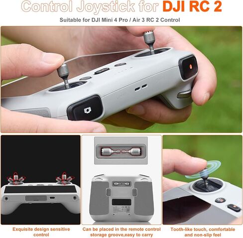 iEago RC Controller Sun Hood + Joysticks for DJI Mini 4 Pro/Air 3 Accessories, Sunshade Screen Protector Cover Aluminum Spare Sticks Only for DJI RC 2 in Saudi Arabia