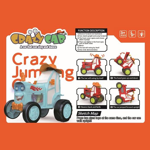 GoolRC Crazy Jumping Car Toys for Kids, RC Stunt Car with Music Lights, Rechargeable Remote Control Car, Radio Controlled Rocking Car Toy Christmas Birthday Gift for 4-12 Boys Girls(Blue) in Saudi Arabia