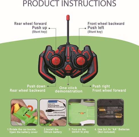 GoolRC Crazy Jumping Car Toys for Kids, RC Stunt Car with Music Lights, Rechargeable Remote Control Car, Radio Controlled Rocking Car Toy Christmas Birthday Gift for 4-12 Boys Girls(Blue) in Saudi Arabia