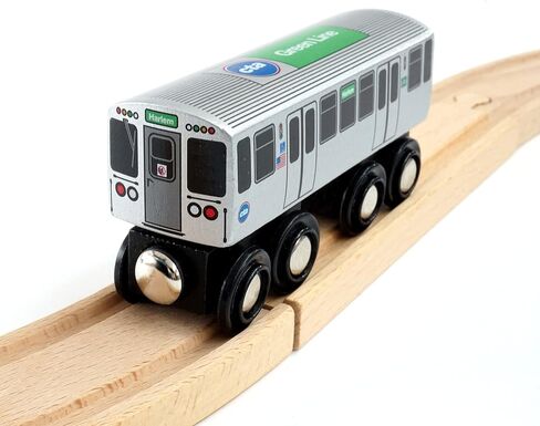 Munipals Chicago Transit Authority Wooden Railway Green Line–Child Safe and Tested Wood Toy Train in Saudi Arabia