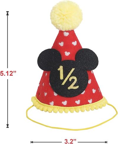 لوازم حفلات أعياد الميلاد ميكي ماوس - قبعة ميكي 1/2 زينة عيد ميلاد نصف عام، لوازم ملابس نادي ميكي ماوس، قبعات ميكي ماوس، كعكة سماش فوتوبروب، احتفال بعيد ميلاد 6 أشهر in Kuwait