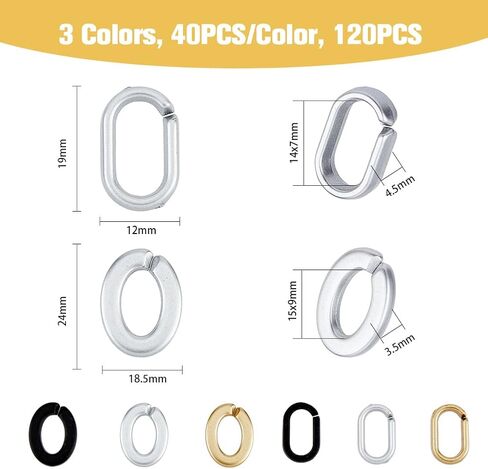 SUPERFINDINGS 240Pcs 6 Style Opaque Spray Painted Acrylic Linking Rings Quick Link Connectors Oval Open Linking Chain Rings Acrylic Cable Chains for Jewelry Making Curb Chains Phone Decor DIY Craft in Saudi Arabia