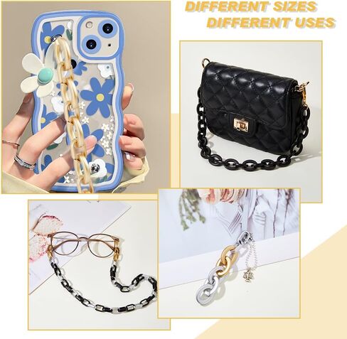 SUPERFINDINGS 240Pcs 6 Style Opaque Spray Painted Acrylic Linking Rings Quick Link Connectors Oval Open Linking Chain Rings Acrylic Cable Chains for Jewelry Making Curb Chains Phone Decor DIY Craft in Saudi Arabia