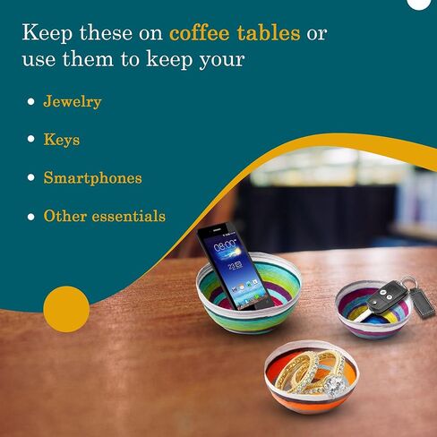 كرافت كراش مجموعة ادوات الحرف اليدوية من ثريد باولز - مجموعة تصنعها بنفسك 3 اوعية فريدة من نوعها من خيوط القطن متعددة الالوان - مجموعة حرفية مزخرفة لتنظيم المكتب وديكور المنزل - مجموعة حرفية صغيرة in Kuwait