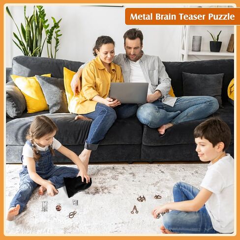 10 Pieces Metal Puzzles Steel Brain Puzzles Teaser for Adults Metal Cast Puzzle Games Toys 3D Difficult Puzzles for Teens Adult Mind Puzzle Games Party Favor Puzzle Toys in Saudi Arabia
