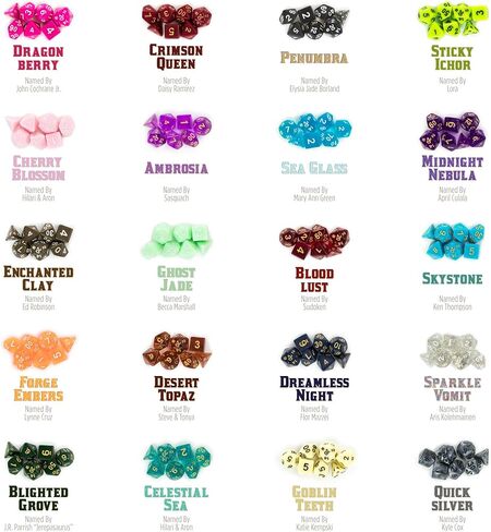 حزمة النرد النهائية من Wiz Dice - حقيبة التهام والخدع والروعة، 3 عبوات - ثلاث أكياس نرد مع 420 شكل متعدد السطوح لألعاب تقمص الأدوار على الطاولة - 60 مجموعة كاملة وفريدة من نوعها من نرد الألعاب in Kuwait