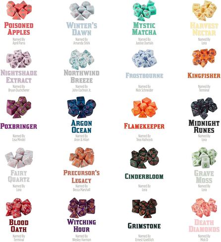 حزمة النرد النهائية من Wiz Dice - حقيبة التهام والخدع والروعة، 3 عبوات - ثلاث أكياس نرد مع 420 شكل متعدد السطوح لألعاب تقمص الأدوار على الطاولة - 60 مجموعة كاملة وفريدة من نوعها من نرد الألعاب in Kuwait