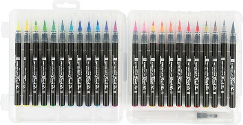 Studio Series Watercolor Brush Marker Pens (Set of 24 pens, plus bonus water brush), Great for Hand Lettering, Calligraphy, Manga, Comics, Adult Coloring Books, Journals, and all DIY Drawing Art in Saudi Arabia