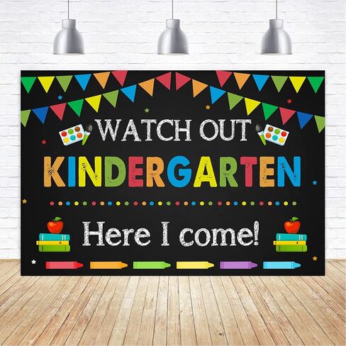 Aperturee Kindergarten Back to School Backdrop Watch Out Here I Come First Day of School Preschool Photography Background Kids Classroom Party Decoration Supplies Banner Photo Booth Studio Prop in Saudi Arabia