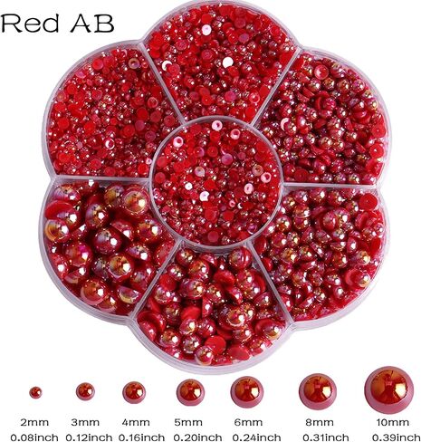 5300 قطعة من الخرز الذهبي والفضي نصف اللؤلؤ مقاسات مختلطة من اللؤلؤ المسطح والأحجار الكريمة ولؤلؤ الأظافر ABS الخرز البلاستيكي المستدير للتقليم والوجه وفن صناعة المجوهرات والأحذية والملابس والإكسسوارات in Kuwait
