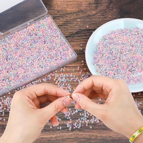 3mm Glass Seed Seed Beads Opaque Black About 5000pcs/150Grams 8/0 Small Craft Beads for DIY Bracelet Necklaces Craft Jewelry Making Supplies in Saudi Arabia