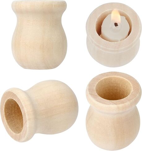 GORGECRAFT 1.5 Inch 10pcs Unfinished Blank Wooden Vase Flower Vase Candle Cups Handmade Natural Flower Container Candle Holders Candlesticks DIY Painting Decor for Hand Painting Crafts Home Decor in Saudi Arabia