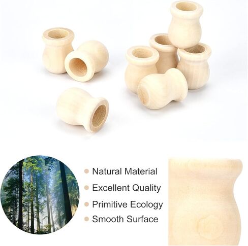 GORGECRAFT 1.5 Inch 10pcs Unfinished Blank Wooden Vase Flower Vase Candle Cups Handmade Natural Flower Container Candle Holders Candlesticks DIY Painting Decor for Hand Painting Crafts Home Decor in Saudi Arabia