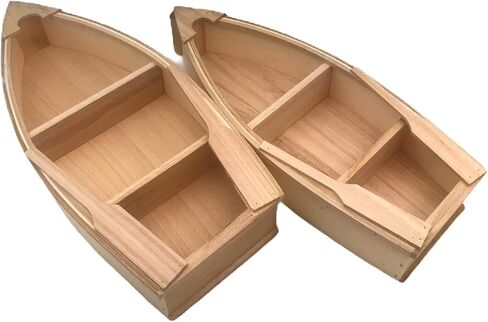 2 Pack Unfinished Natural Wood Craft Project Wood Boat Canoe | Ideal for DIY Projects and Home, Office, Decorations in Saudi Arabia
