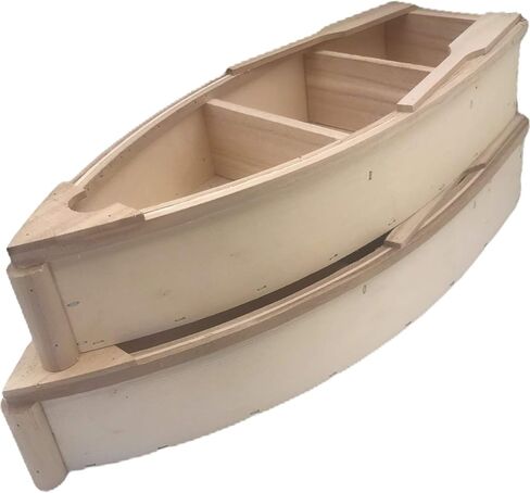 2 Pack Unfinished Natural Wood Craft Project Wood Boat Canoe | Ideal for DIY Projects and Home, Office, Decorations in Saudi Arabia