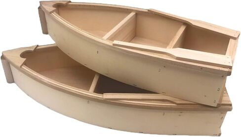 2 Pack Unfinished Natural Wood Craft Project Wood Boat Canoe | Ideal for DIY Projects and Home, Office, Decorations in Saudi Arabia