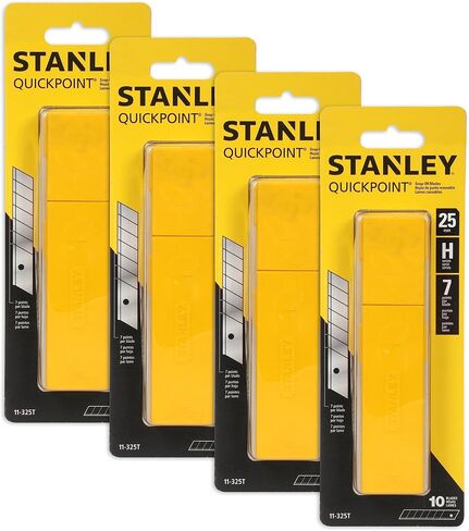 Stanley 11-325T 25mm Heavy Duty Quick-Point Snap-Off Blades with Dispenser, Pack of 10 (4) in Saudi Arabia