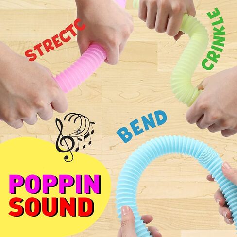 Pop Tubes, Combinations Pop Tubes,Sensory Toys for Kids and Adults, Multi-Color Pop Tubes, Fidget Toys (Color&B) in Kuwait