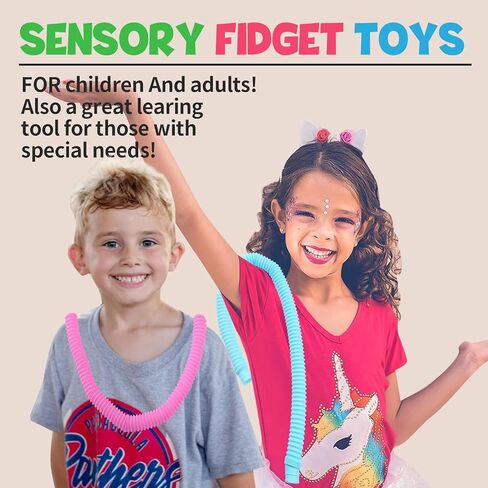 Pop Tubes, Combinations Pop Tubes,Sensory Toys for Kids and Adults, Multi-Color Pop Tubes, Fidget Toys (Color&B) in Kuwait