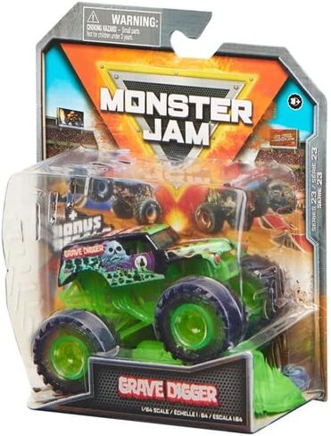 شاحنة 2022 سبين ماستر 1:64 مصبوبة مع ملحق إضافي: See-Thru Crew Grave Digger in Saudi Arabia