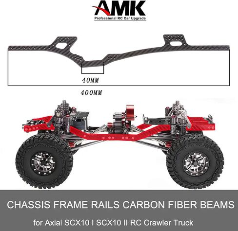 2pcs Carbon Fiber LCG Chassis Rails for 1/10 RC Crawler SCX10 Lower Center of Gravity DIY Upgrade Lightweight Thickened Upgrade Frame Rails in Saudi Arabia