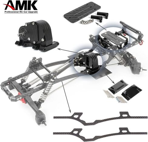 2pcs Carbon Fiber LCG Chassis Rails for 1/10 RC Crawler SCX10 Lower Center of Gravity DIY Upgrade Lightweight Thickened Upgrade Frame Rails in Saudi Arabia