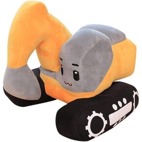 XIYUAN 11 inch Soft Excavator Stuffed Construction Toy Truck Toy Super Cute Car Plush Pillow - Soft Plush Toys for Little Boys, Girls, Babies and Toddlers - Great Gift（Yellow） in Kuwait
