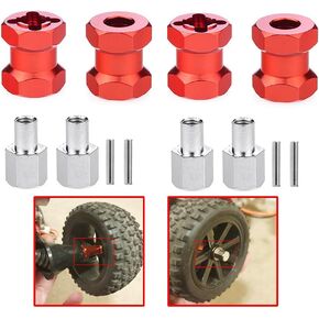 4Pcs 12mm Aluminum Wheel Hex Hub 15mm Offset Extension for Axial scx10 D90 90046 Tamiya MST 1/10 RC Car Crawler (15mm, Red) in Kuwait
