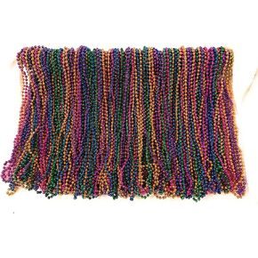 THE MARDI GRAS KREWE Mardi Gras Beads – 120 Pack, 33 Inch 7mm Bead Necklaces, Bulk Party Favors for Parades, Festivals, Masquerades, Carnival, Events & Decorations (Assorted Colors)