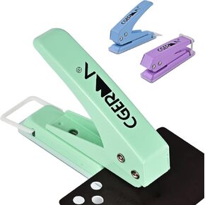 Single Hole Puncher, 1/4" Hole, 50% Labor Savings, Heavy Duty Metal Punch, 15 Sheet Capacity, for ID Cards, Chipboard, Art Project, Crafts Easy Punching, Purple in Saudi Arabia