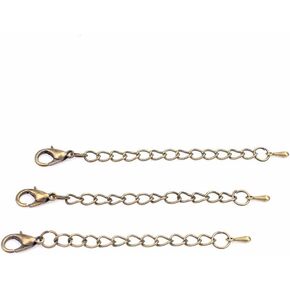 20PCS 4" Length Bracelet Necklace Extender Chains with Lobster Clasps DIY Findings Jewelry Extender Tail Extender Chain (Bronze)