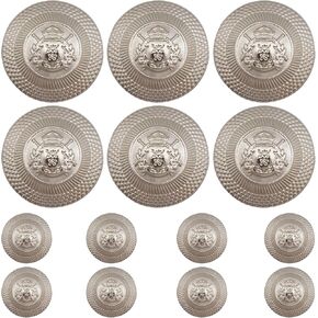 اف اند جي مجموعة ازرار بليزر معدنية فضية لامعة عالية الجودة من 14 قطعة مقاس 15 ملم 23 ملم للبليزر والبدلات والمعاطف الرياضية والزي الرسمي والجاكيتات in Kuwait