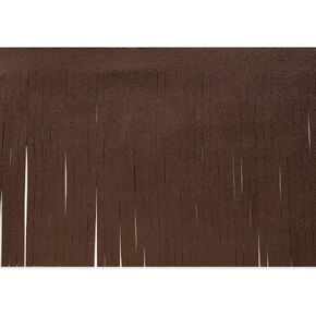 Trims by the Yard 6" Premium Vegan Leather Fringe Trim, Brown (Sold by the Yard) in Saudi Arabia