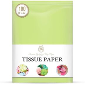 Pistachio Green Gift Wrapping Tissue Paper for Gift Packaging, Floral, Birthday, Christmas, Halloween, DIY Crafts and More 15" X 20" 100 Sheets in Kuwait