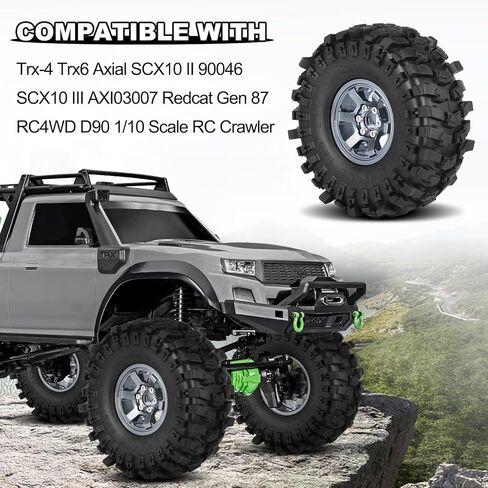 إطارات OGRC الناعمة 1.9 الزاحفة 12 مم من سبائك الألومنيوم السداسية 1.9 إطارات عجلات Beadlock لسيارة Trx4 Trx6 المحورية SCX10 SCX10 Pro Redcat Gen 8 7 RC4WD D90 1/10 RC الزاحف (نحاس) in Kuwait