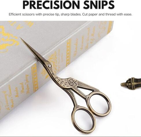 مقص تطريز أرولي ريترو ستايل 4.5 بوصة مع شفرات حادة، مقص خياطة صغير متعدد الأغراض للأعمال الفنية والإبرة، أدوات القطع للاستخدام المنزلي والحرفية وإكسسوارات الخياطة in Kuwait
