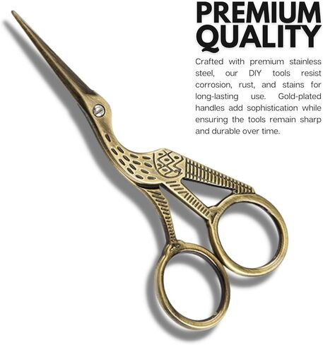 مقص تطريز أرولي ريترو ستايل 4.5 بوصة مع شفرات حادة، مقص خياطة صغير متعدد الأغراض للأعمال الفنية والإبرة، أدوات القطع للاستخدام المنزلي والحرفية وإكسسوارات الخياطة in Kuwait