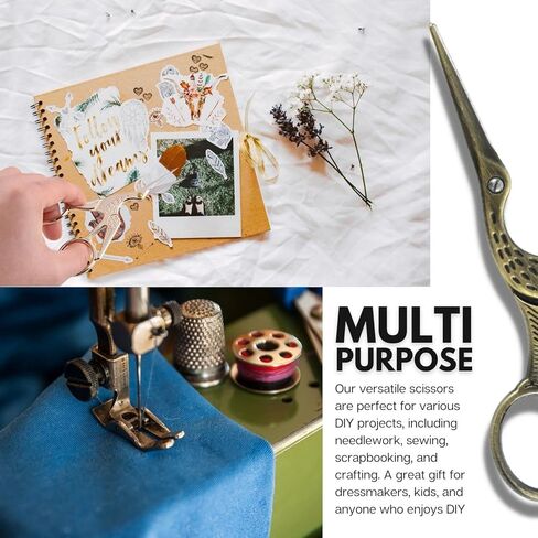 مقص تطريز أرولي ريترو ستايل 4.5 بوصة مع شفرات حادة، مقص خياطة صغير متعدد الأغراض للأعمال الفنية والإبرة، أدوات القطع للاستخدام المنزلي والحرفية وإكسسوارات الخياطة in Kuwait