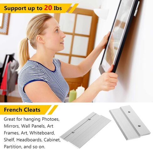 fviexe 4pcs 17 بوصة الفرنسية المربط شماعات، الثقيلة المعادن صورة شماعات z شريط شماعات، المتشابكة الألومنيوم z مقاطع لتعليق الصورة الحواف المرايا اللوح الأمامي الجدار تصاعد بين قوسين الأجهزة عدة in Kuwait