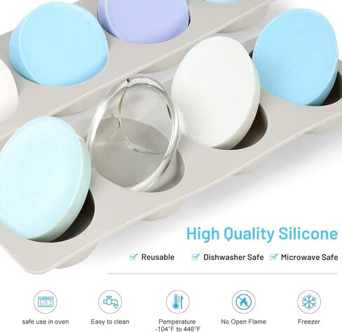 3 عبوات من قوالب السيليكون المصنوعة يدويًا من GYHTOO، 4 قوالب تذوب الشمع، قوالب صابون لصنع الصابون - متضمنة بشكل دائري وبيضاوي ومستطيل، مثالية لصابون الحليب، وشموع الرائحة لصنع قوالب in Kuwait