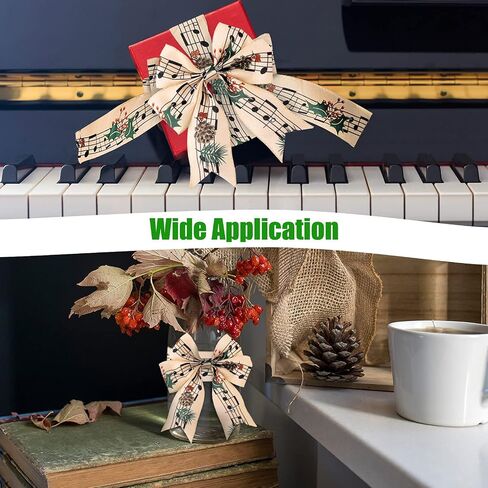 4 Rolls 20 Yard Music Note Wired Ribbon 2.5 Inch Christmas Wired Ribbon Musical Ribbons Christmas Tree Decor Craft Decor Music Gift for Wrapping Bows Wreaths DIY Craft Party Decoration in Saudi Arabia