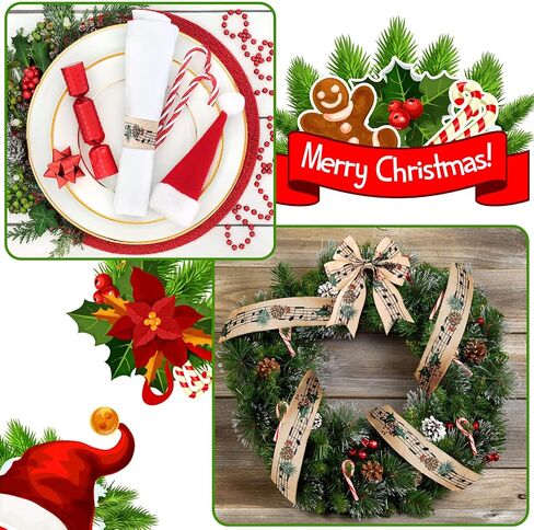 4 Rolls 20 Yard Music Note Wired Ribbon 2.5 Inch Christmas Wired Ribbon Musical Ribbons Christmas Tree Decor Craft Decor Music Gift for Wrapping Bows Wreaths DIY Craft Party Decoration in Saudi Arabia