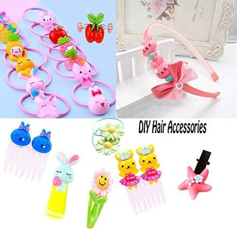 40 pcs Slime Charms Mix Lot 3D Candy Flower Bow Crown Fruit Animal Resin Flatback Slime Bead Button Supply for DIY Scrapbooking Embellishment, Phonecover Hair Clip Jewelry Craft Accessory in Kuwait