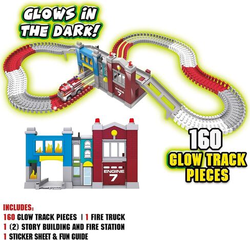 مجموعة Ontel Magic Tracks Police Chase المتوهجة في مضمار السباق المظلم مع 10 أقدام من سباق الدراجات النارية in Kuwait