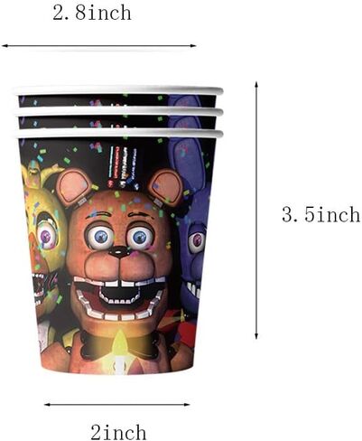 Party Supplies 40pcs /set Five Nights Freddy Party Kids Birthday Decorations Disposable Paper Tableware Set 20pcs Dessert Paper Plates Dishes And 20pcs Paper Cups in Kuwait
