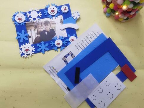 4E's Novelty Foam Snowflake إطار الصورة الحرفية (12 حزمة) السائبة عيد الميلاد الشتاء الحرف اليدوية للأطفال الصغار 3-12، الفنون والحرف ملفوفة بشكل فردي للفصول الدراسية in Saudi Arabia
