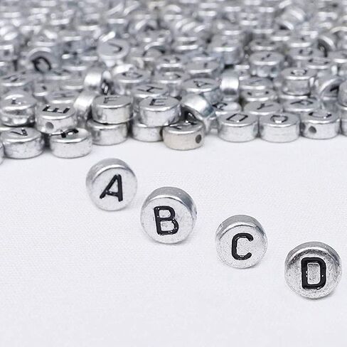 Letter Beads 1000pcs Acrylic Alphabet Letter Beads A-Z Letter for Jewelry Making (Gold) in Kuwait